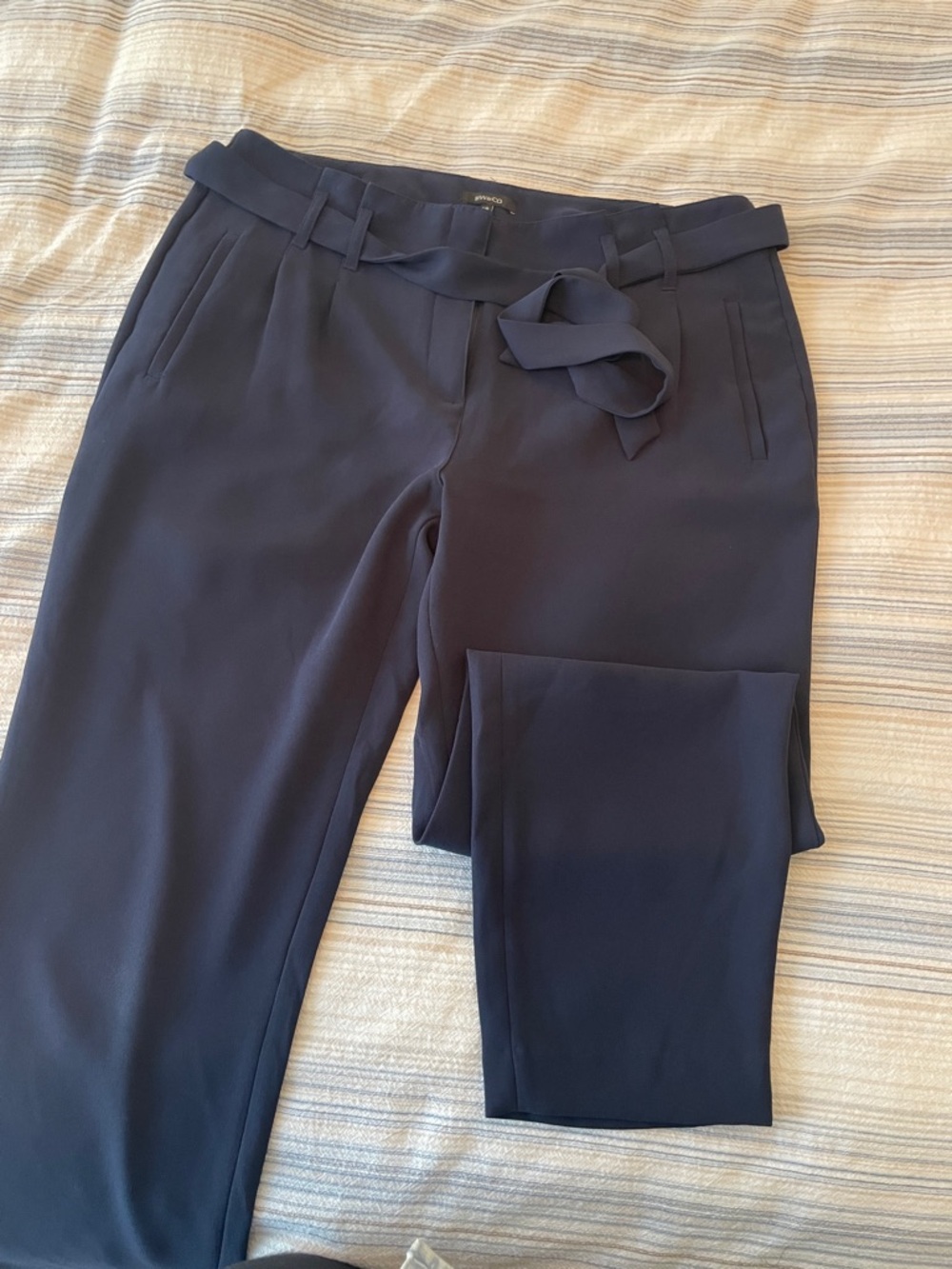 RW&CO. Navy Belted Straight-Leg Trousers
